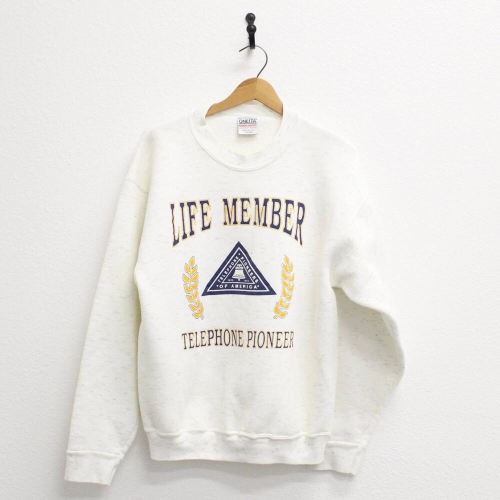 Vintage Telephone Pioneers of America Life Member Sweatshirt Large
